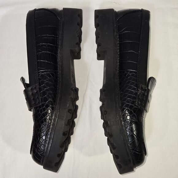 Circus Sam Edelman Penny Loafer Lug Black Croc Desmond Women Size 8 - Picture 11 of 16